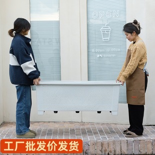 Outdoor flower box thickened aluminum plastic flower pot planting box home garden balcony vegetable planting national style design bonsai