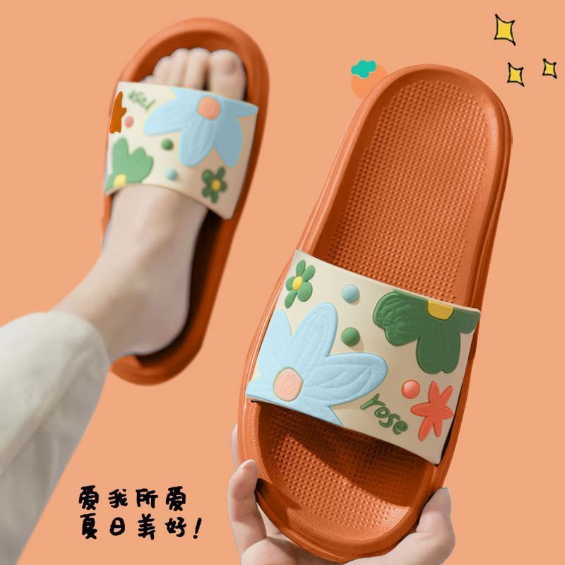 女性用サンダル、夏の家庭用屋内外履き、おしゃれなサイレントスリッパ、浴室入浴用滑り止め・防臭サンダル|undefined