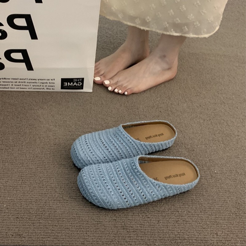 女性が外で履くための厚底ボヘミアンビルケンシュトックシューズ、2025年春夏休暇用スリッポンつま先ハーフスリッポンシューズ|undefined