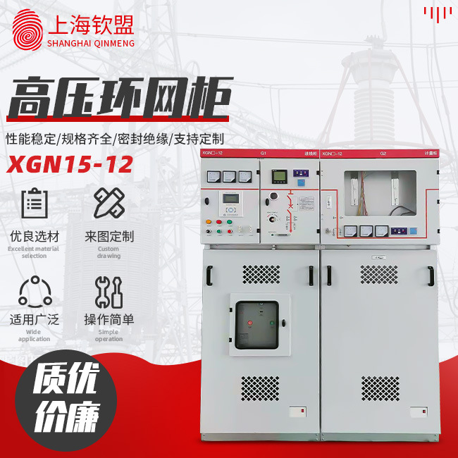 高压环网柜XGN15-12六氟化硫高压环网柜高压开关成套中置式开关柜
