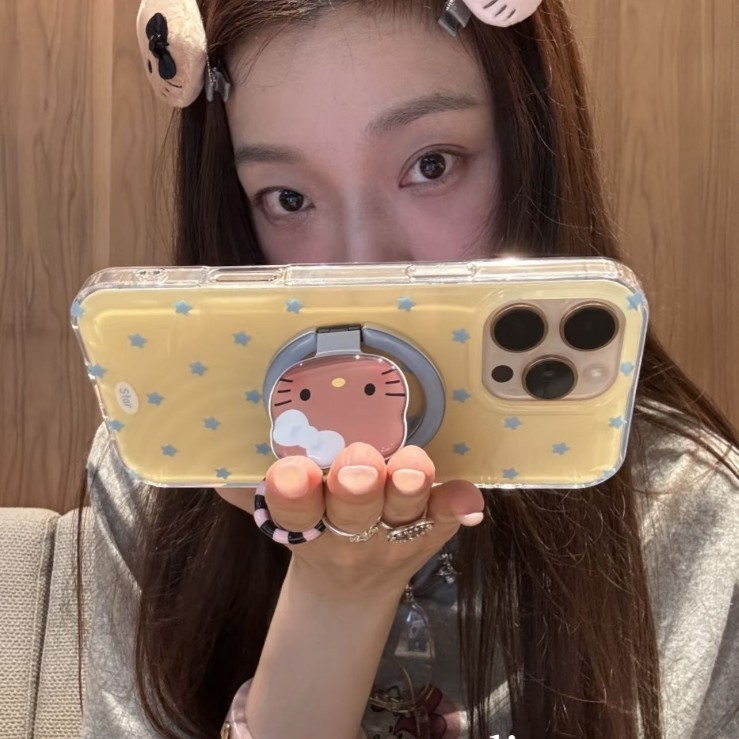 小红书爆款星星黑皮猫支架适用iphone17promax苹果15手机壳16新款|undefined