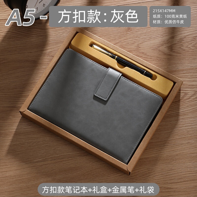 A5ノートボックスノートビジネス事務記録本レトロ皮面ハードケースシンプル磁気ボタン作業日記帳|undefined