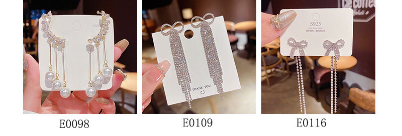 Fashion Flower Butterfly Bow Knot Copper Inlay Artificial Pearls Zircon Drop Earrings 1 Pair