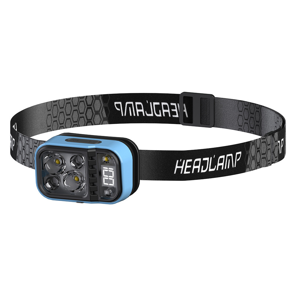 Transfronterizo nueva noche lámpara de pesca faro al aire libre LED luz Super brillante sensor cabeza-montado larga vida carga faro