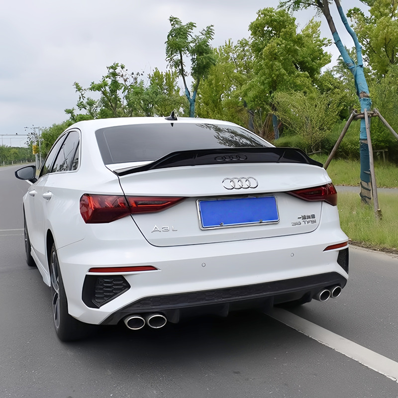 Applicable to 2021-2023 Audi A3L models: RS3-style carbon fiber roof spoiler, no drilling required