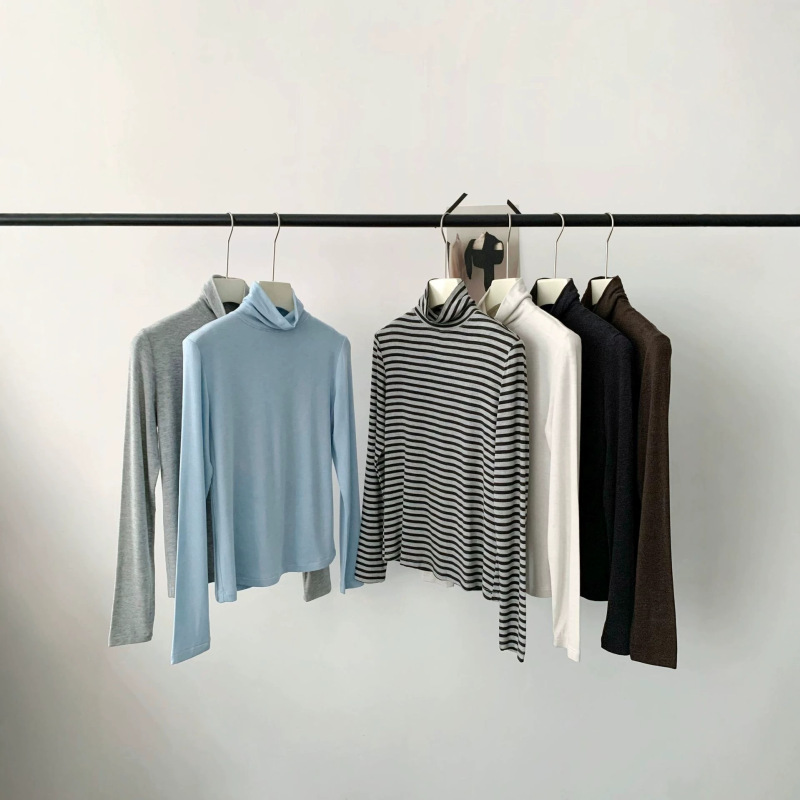 In-stock cashmere and regenerated cellulose blend turtleneck base shirt for autumn and winter, soft and skin-friendly, minimalist long-sleeve knit In-stock cashmere and regenerated cellulose blend turtleneck base shirt for autumn and winter, soft and skin-friendly, minimalist long-sleeve knit