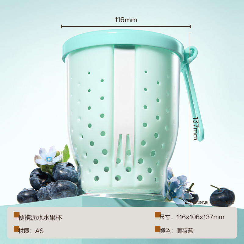 Taza de frutas - Azul