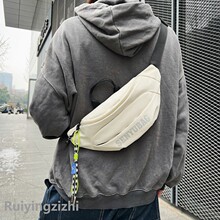 斜挎包男款潮流胸包男生新款休闲运动腰包单肩手机挎包小背包街头