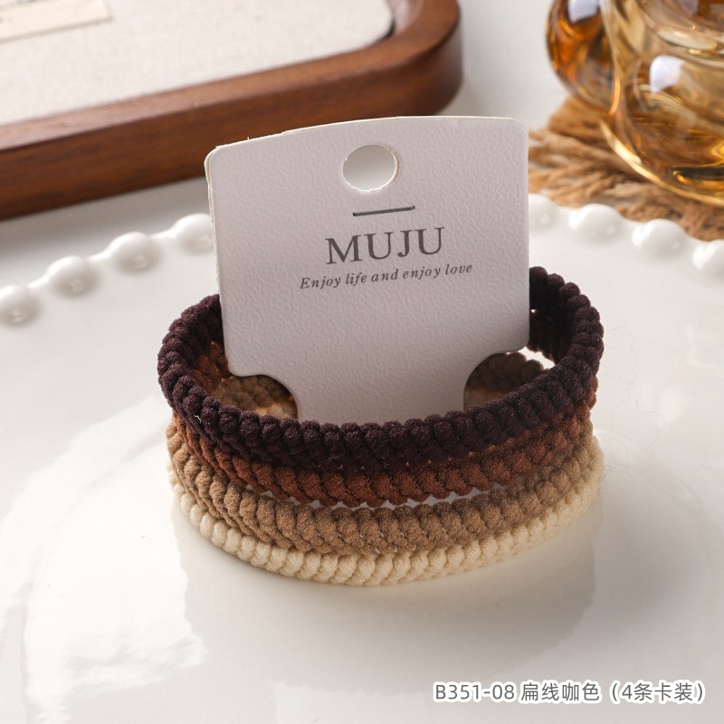 [Carga de tarjeta] sensación de alto nivel coreano de cabello de código de barras de moda de alta elasticidad de cabello anillo de cabello correa de cola de caballo