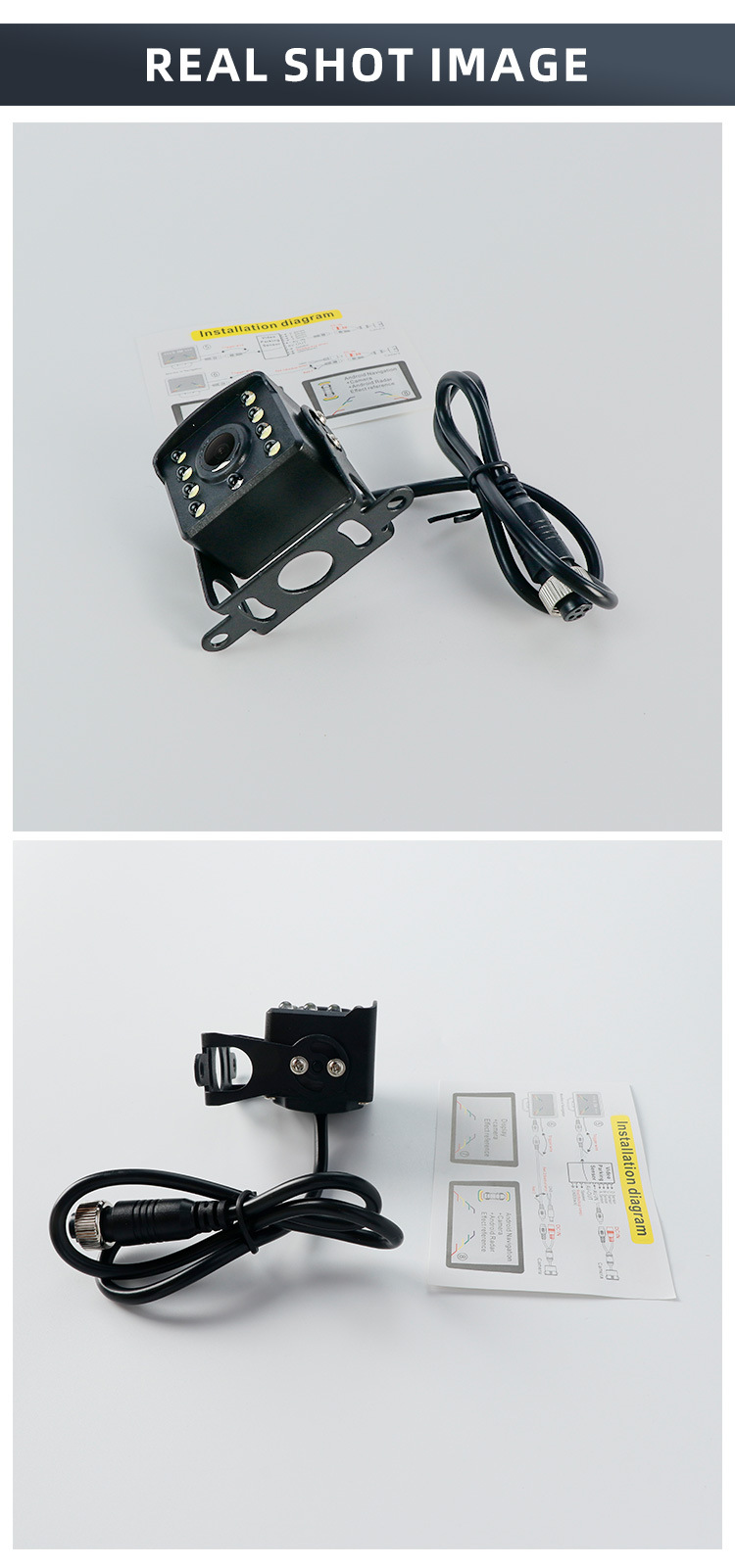 Wide-Angle Rear High-Definition Night Vision Cvbs Reversing Camera Car Camera Midibus with 8 Lights Truck Camera