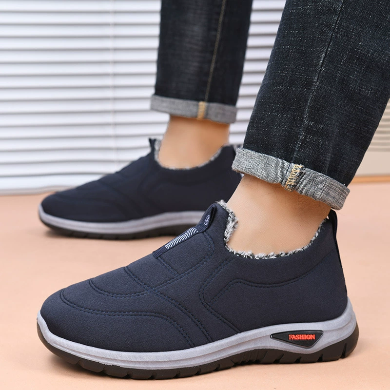 2024 зима новая бархатная теплая и утолщая старая пекинская хлопчатобумажная обувь женская обувь короткая пара женских сапог мужская обувь