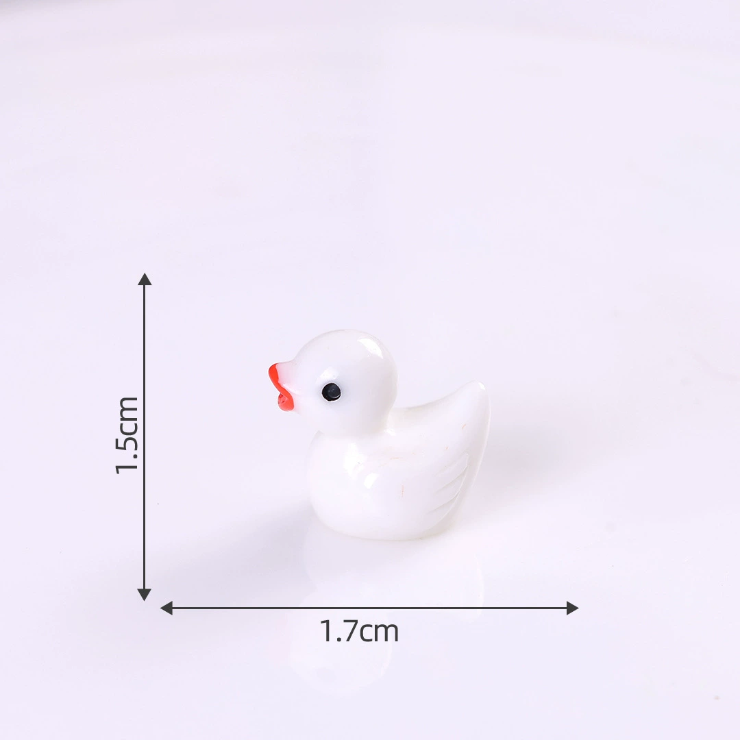 Miniature duck accessory, handmade minifigure prop for micro landscapes, solid & glow colors