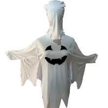 跨境专供万圣节儿童白色幽灵鬼脸头套斗篷套装舞会派对装扮服装