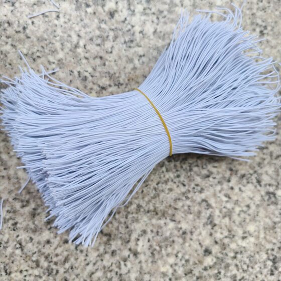 Wholesale trademark tag rope gold silver elastic rope rubber rope black and white latex rope packaging rope cutting rubber band