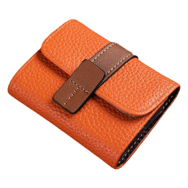 2022 nuevo órgano multi-Tarjeta bancaria titular monedero integrado Titular de la tarjeta retro contraste color pequeña hebilla simple de las mujeres