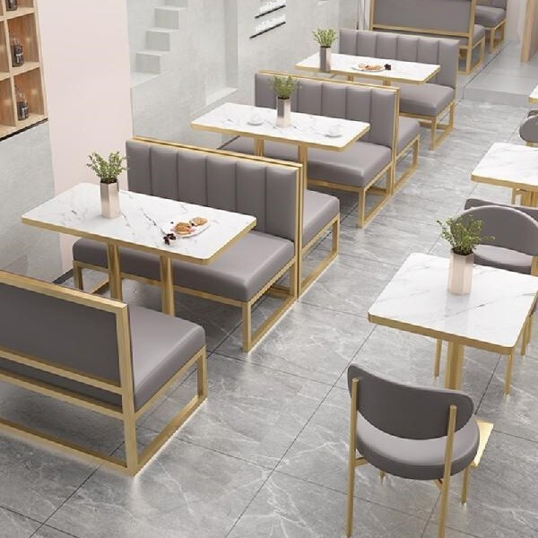Sofa Booth Combination Set, Simple Style for Cafes, Restaurants, Dining Tables and Chairs, a Set for Milk Tea Shops, Commercial Dining Tables Sofa Booth Combination Set, Simple Style for Cafes, Restaurants, Dining Tables and Chairs, a Set for Milk Tea Shops, Commercial Dining Tables