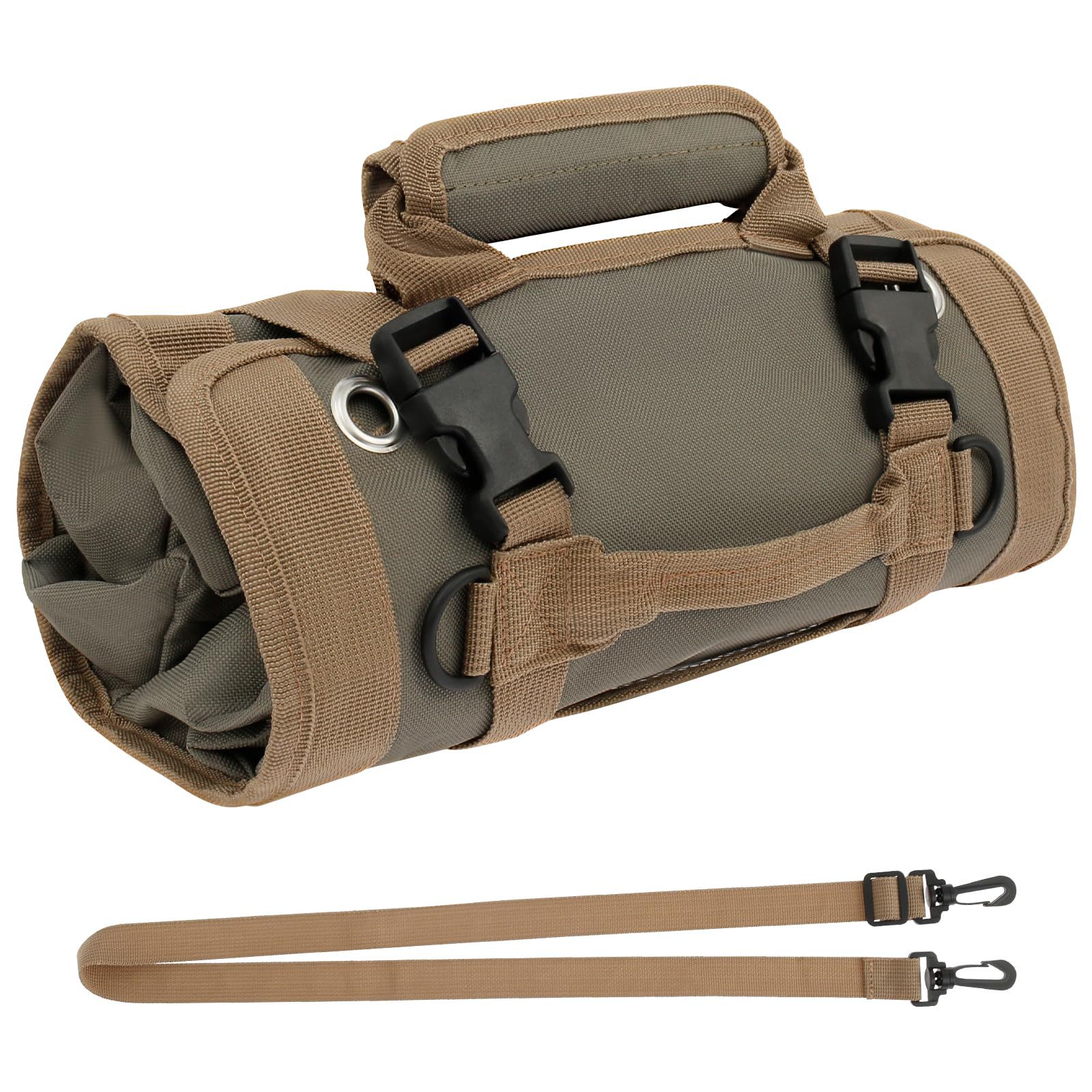 녹색 캔버스 도구 가방