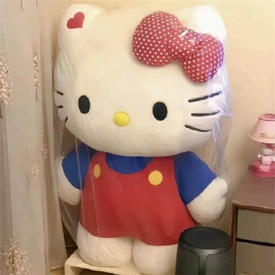 Hello Kitty plush toy KT cat with bow, large sleeping pillow doll
