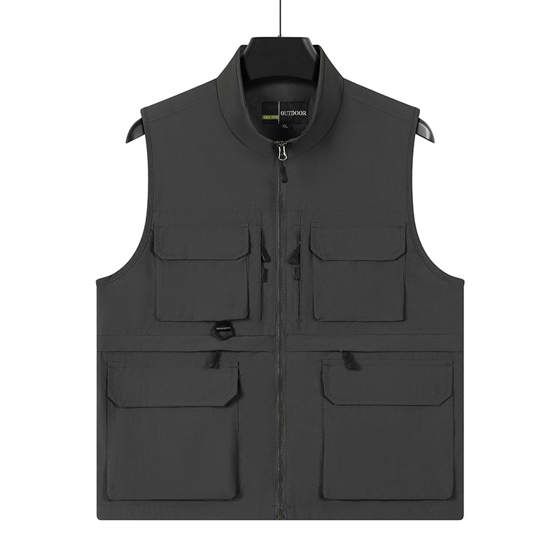 chaleco de pesca de alta gama de nylon rápido secado fotografía caballo clip hombre al aire libre montaña multi-bolsillo chaleco personalizado