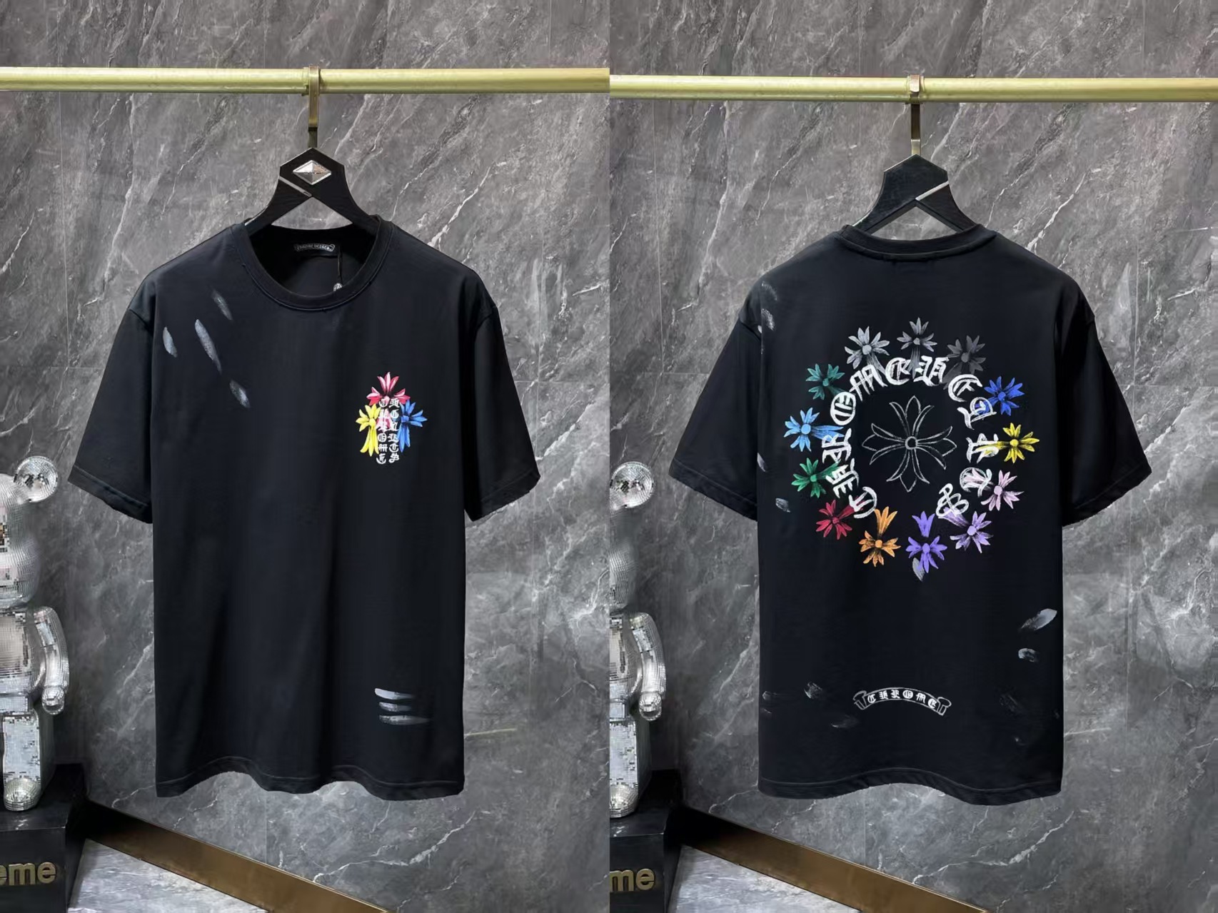Chrome Heart 24 nuevo Crocodile de verano de moda europea y americana camiseta de manga corta para hombres y mujeres