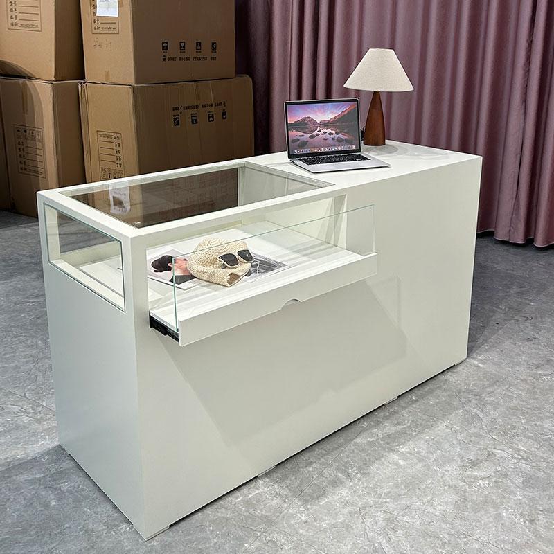 服装店中岛台店铺烤漆玻璃中岛柜女装店流水台展示台一体整装柜子