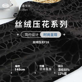 厂家现货 涤氨丝绒压花 高弹韩国金丝绒布料 时装礼服旗袍 面料