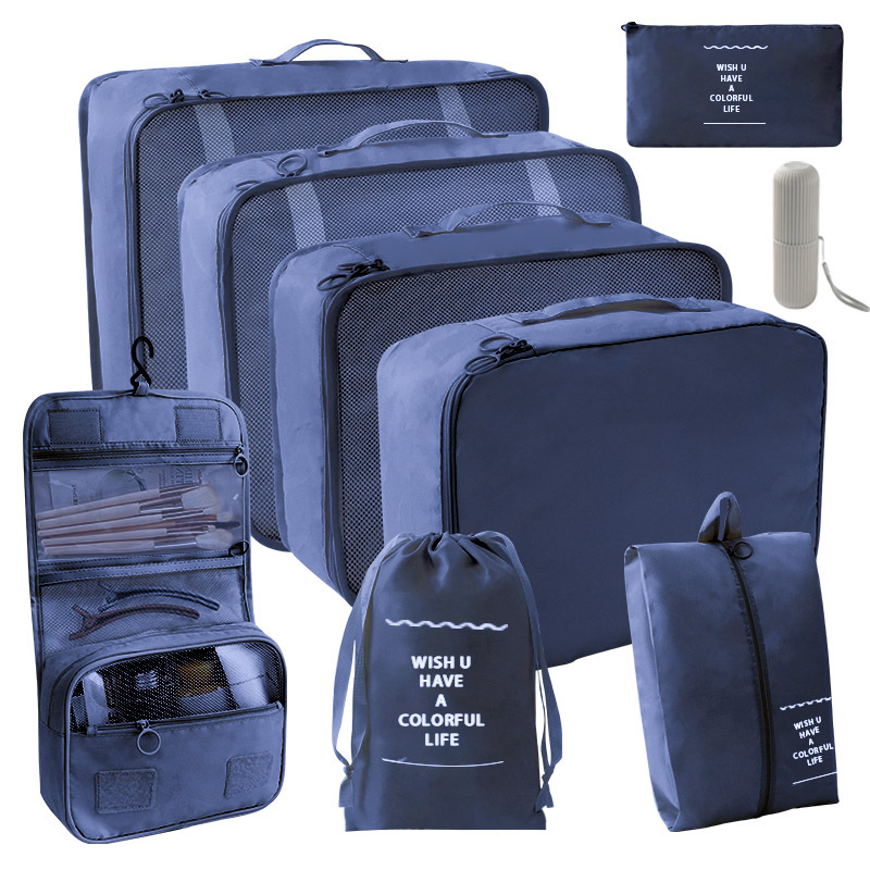 네이비 후크 백 9 종 세트 [7 종 세트 + 후크 백 + 워시 컵]