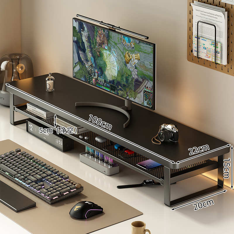 Eスポーツルームデスクトップコンピュータ高架デスクトップ収納ラックワークステーションモニタースタンド拡張ノートブック高架ラック