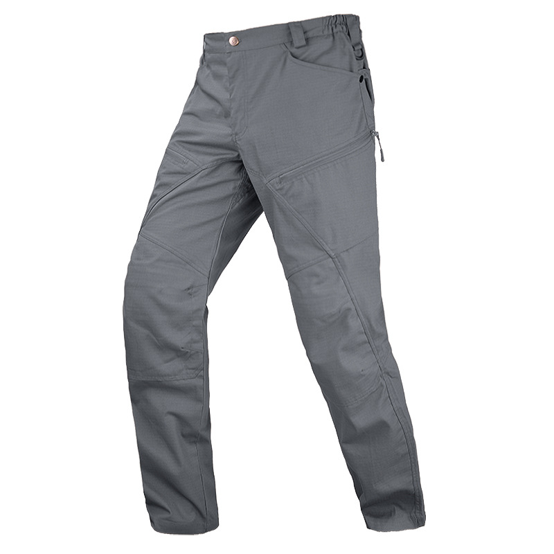 Pantalones tácticos de camuflaje para caminantes al aire libre Hanye Pantalones de entrenamiento delgado para hombres Pantalones de asalto antisalpicaduras Pantalones de varios bolsillos