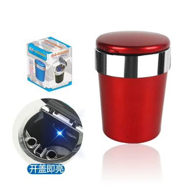 headlamp with lid LED – Car ashtray - ordinary-red