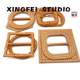 新款个性尼龙仿竹子效果日字扣 DIY大衣装饰扣子 复古5cm钎子扣