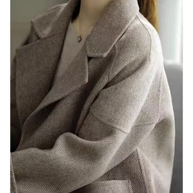 仿毛呢大衣女装2025秋冬季新款时尚显气质休闲厚款高端百搭外套潮|undefined