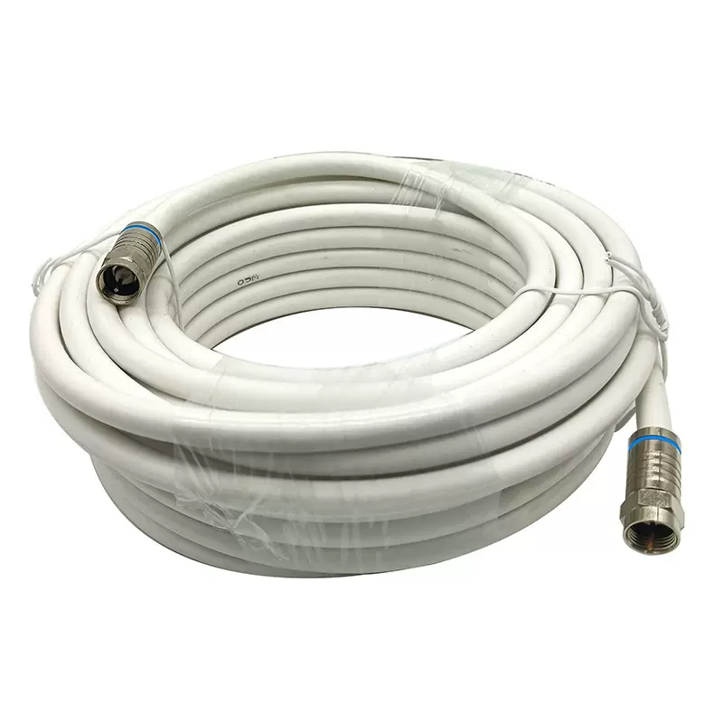 厂家直供英制F公转F公音频线  白色RF有线电视线 公对公延长线