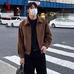 国潮潮牌ジャケット男性秋冬の香港風高級感レトロなコート