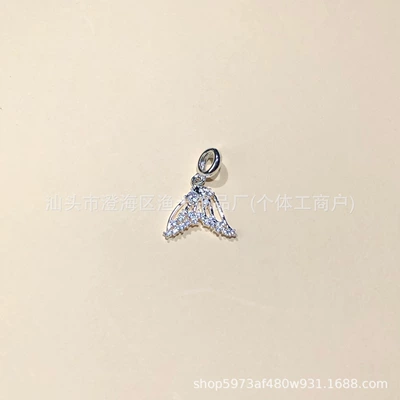 14K Gold-Filled Micro-Paved Zircon Zərgərlik ara hissələri - bright-silver-fishtail