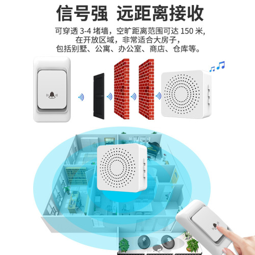 Doorbell Wireless Home Villa Intelligent Ultra-Long Distance Remote Control Doorbell USB Powered Elderly Call Reminder