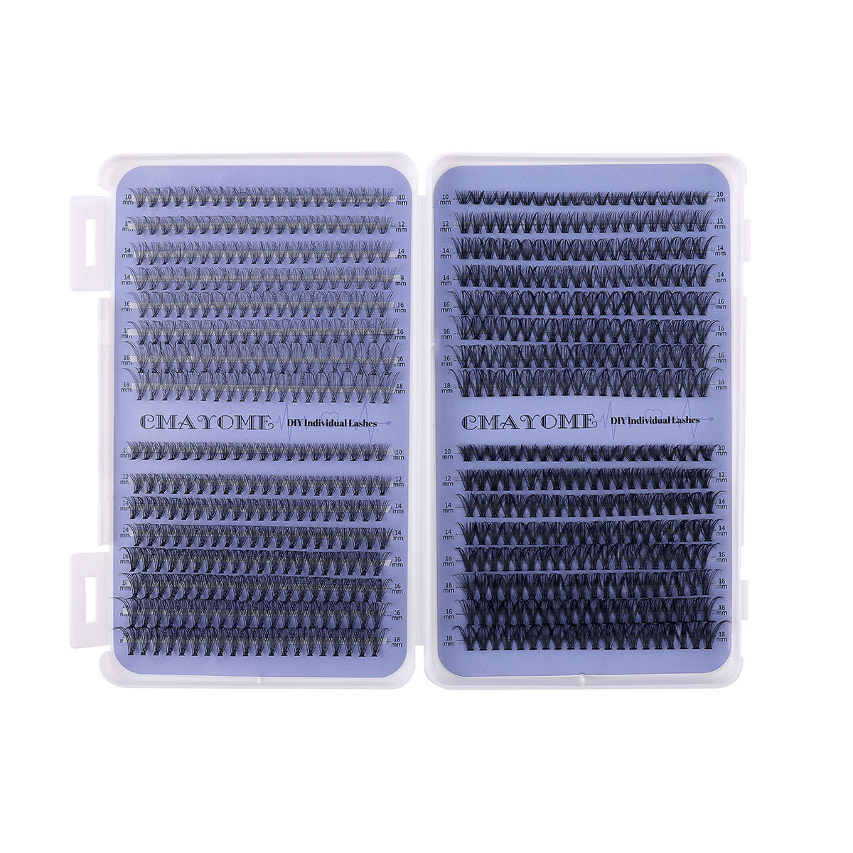 Grenzüberschreitende neue 640 Cluster gemischte dicke D-gebogene einzelne Cluster falsche Wimpern Set 10 18 mm DIY segmentierte Wimpern_voghion.com