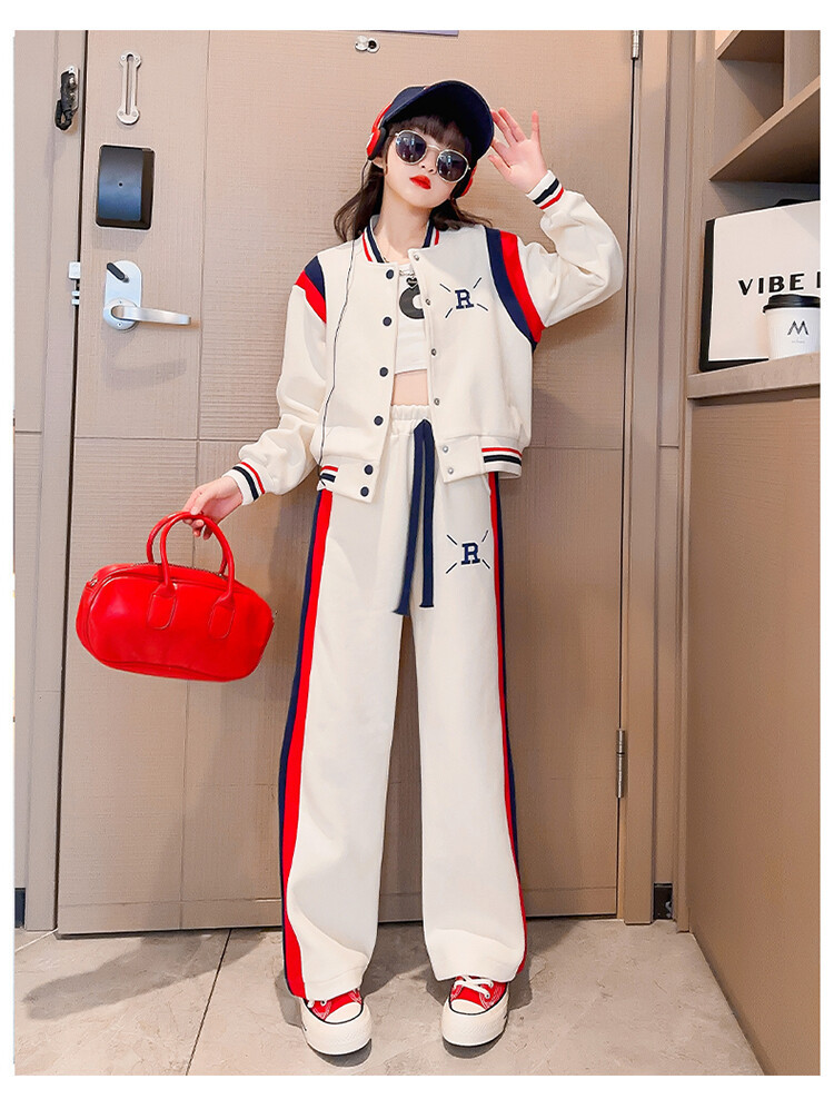 Girls' outfit 2023 new style girls' stylish baseball uniform children's clothing autumn sports two-piece set_voghion.com