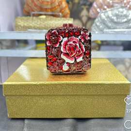 惜缘 crytal clutch bag欧美晚宴包玫瑰花镶钻宴会包派对晚装包