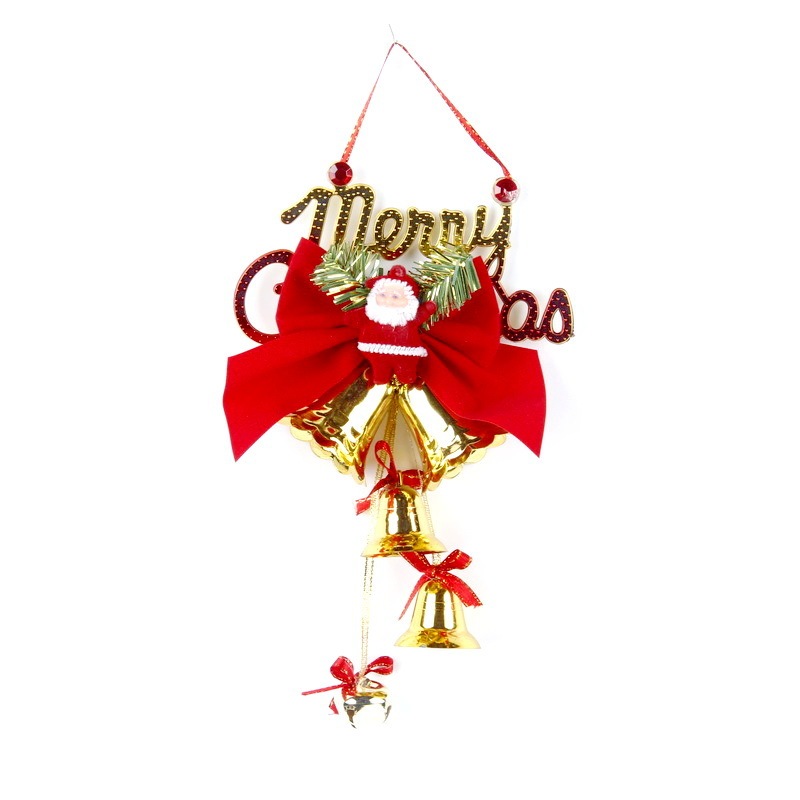 クリスマス装飾用品20cm MERRY CHRISTMASプラスチックメッキ鈴串クリスマスツリーペンダント飾り|undefined