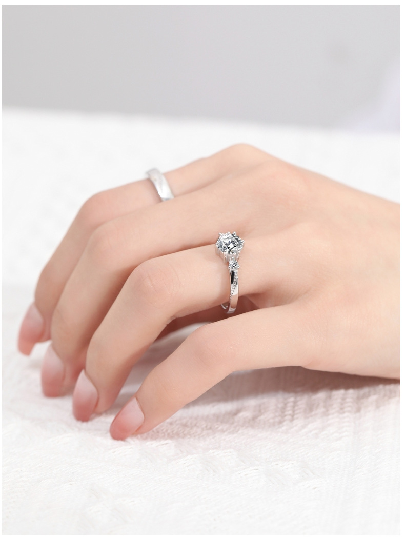 Bagues de couple en Moissanite, bagues de proposition, bagues en diamant de simulation, hommes et femmes, simple paire de bagues de mariage en Moissanite authentiques_voghion.com