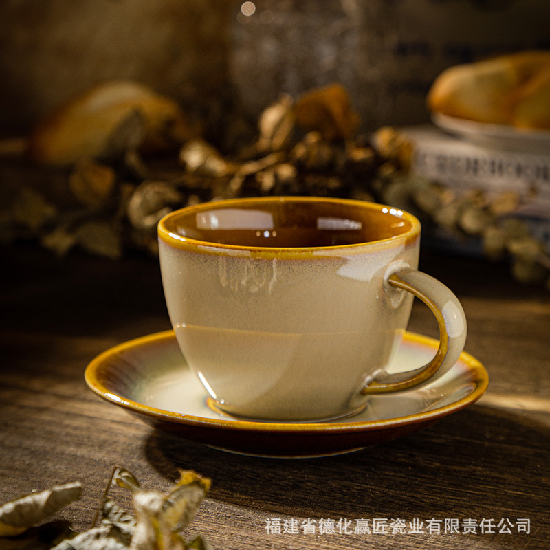 El esmalte LZ cambia a color miel, plato de filete de ternera marrón de Bangkok, plato de sopa, plato de pescado, plato de arroz, plato de sopa, taza de café, plato