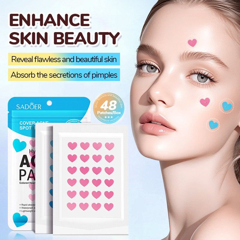全英文SADOER彩色心型净痘贴 水胶体抗痘遮瑕贴商贸城六区美妆