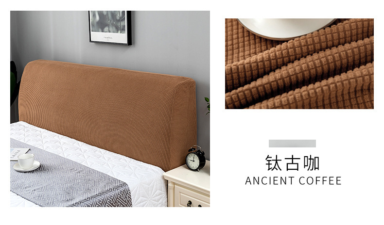 European Full-Enclosure Headboard Cover Minimalist Modern Corn Grain Headboard Backrest Household Dustproof Protective Cover Elastic