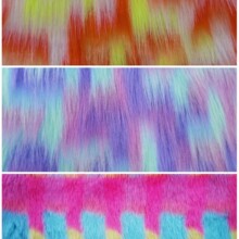 现货提花长毛绒彩虹长毛绒彩色长长毛布长毛面料