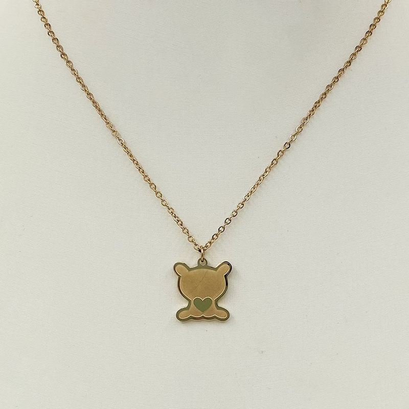 1 Piece Lady Bear Titanium Steel Plating Pendant Necklace_colorza_3