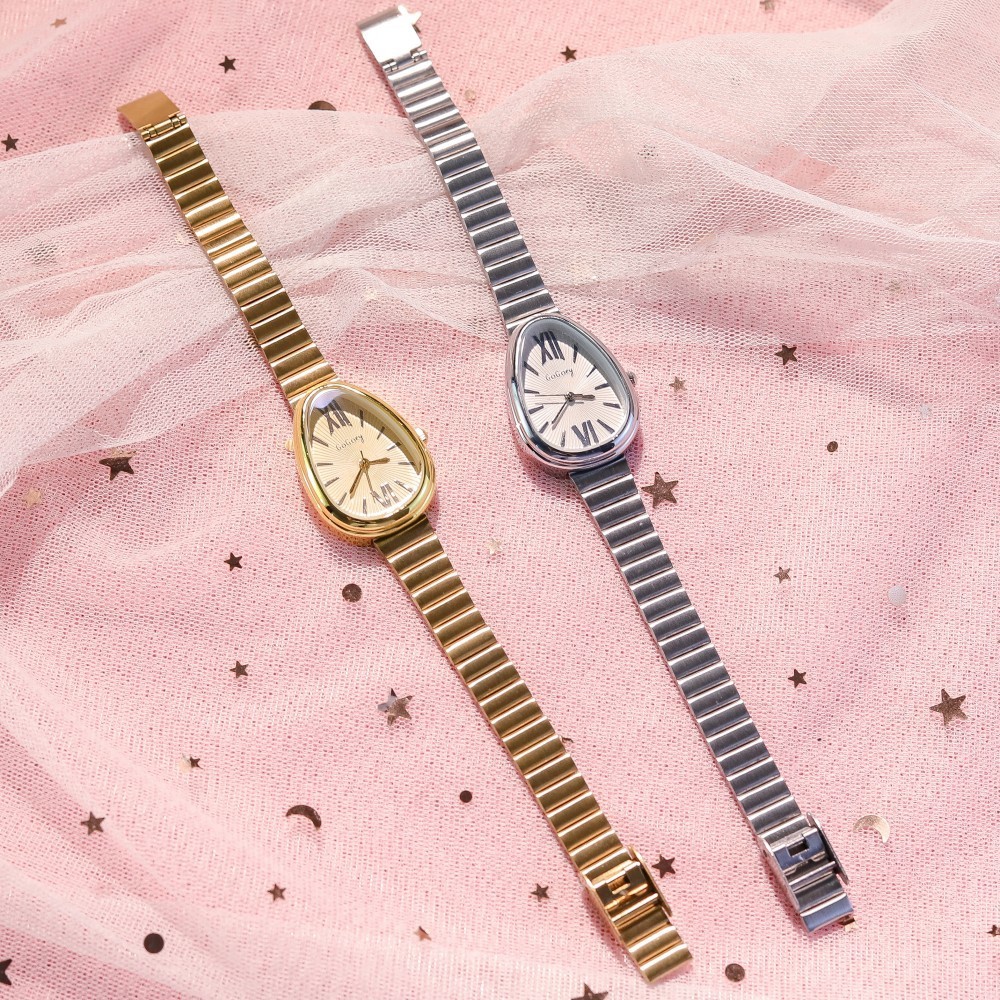 Oval Women's Steel Band Watch Wholesale Simple Niche Retro High-End Light Luxury Student Female Bamboo Watch Wholesale