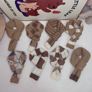 2024 New Dog Coffee Color Scarf Teddy Bichon Schnauzer French Bulldog Cat Pet Autumn and Winter Warm Neck Collar