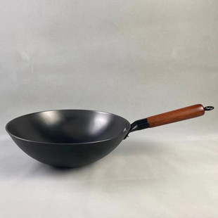 Thickened Pointed Bottom Cast Iron Wok, Traditional Round Bottom Cast Iron Cooking Pot, Non-Coated, Non-Stick, Household Iron Wok for Gas
