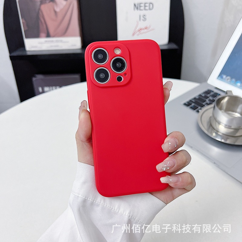 アップル16proストレートルービックキューブ精孔携帯ケースネット赤ins風TPU転倒防止純色15保護カバー|undefined